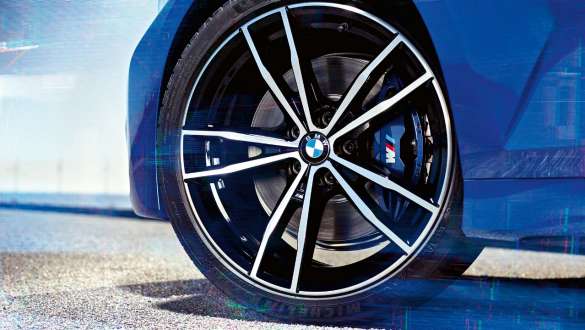 BMW 3シリーズ セダン、Mスポーツ・ブレーキG20 Mスポーツ・ブレーキを装備した BMW 3シリーズ セダン、ホイール詳細ビュー G20