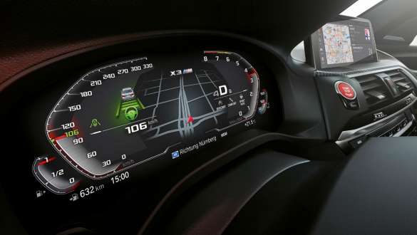 BMW X3 M Competition、M 仕様の計器クラスター。 BMW X3 M Competition、インテリア、コックピット、M 仕様の計器クラスター。