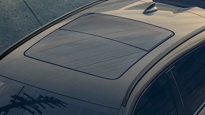 BMW X6パノラマ グラスルーフ スカイラウンジ。 BMW X6パノラマ グラスルーフ スカイラウンジのクローズアップビュー。