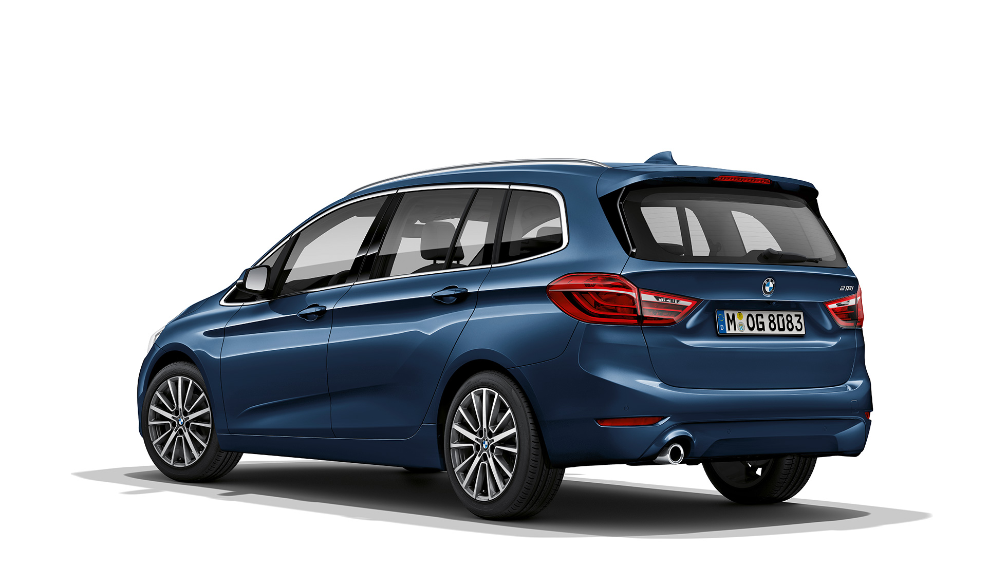 斜めからのリヤ・ビュー BMW 2 SUVシリーズ グラン ツアラー Standsrd BMW 2 SUVシリーズ グラン ツアラー218iモデル・アドバンテージ F46 2018 メディテレーニアン・ブルー・メタリック 斜めからのリヤ・ビュー
