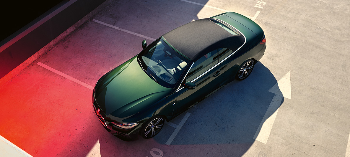 ソフトトップ BMW 4シリーズ カブリオレ G23 2020 ソフトトップ BMW 4シリーズ カブリオレ G23 2020 サンレモ・グリーン・メタリック、上からのビュー