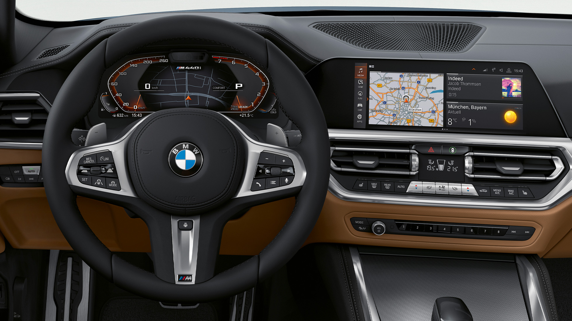 ステアリング・ホイールおよび音声アシスト BMW 4シリーズ・クーペ G22 BMW 4シリーズ・クーペ G22 2020 インテリア、ステアリング・ホイールおよび音声アシスト