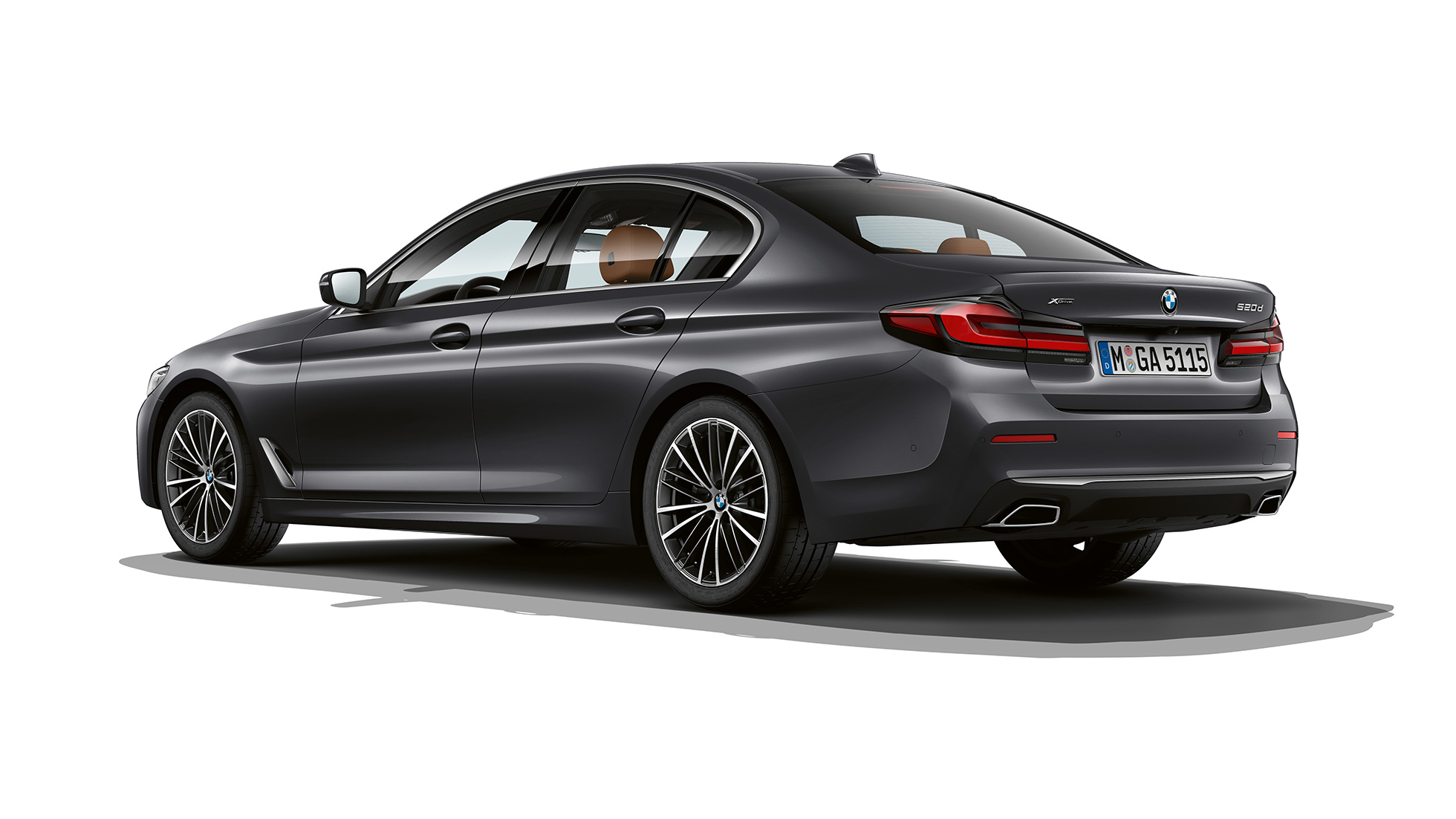 BMW 5シリーズ セダン G30基本装備リア BMW 5シリーズセダン540i G30 2020基本装備Sophistoグレー3クォーター背面ビュー