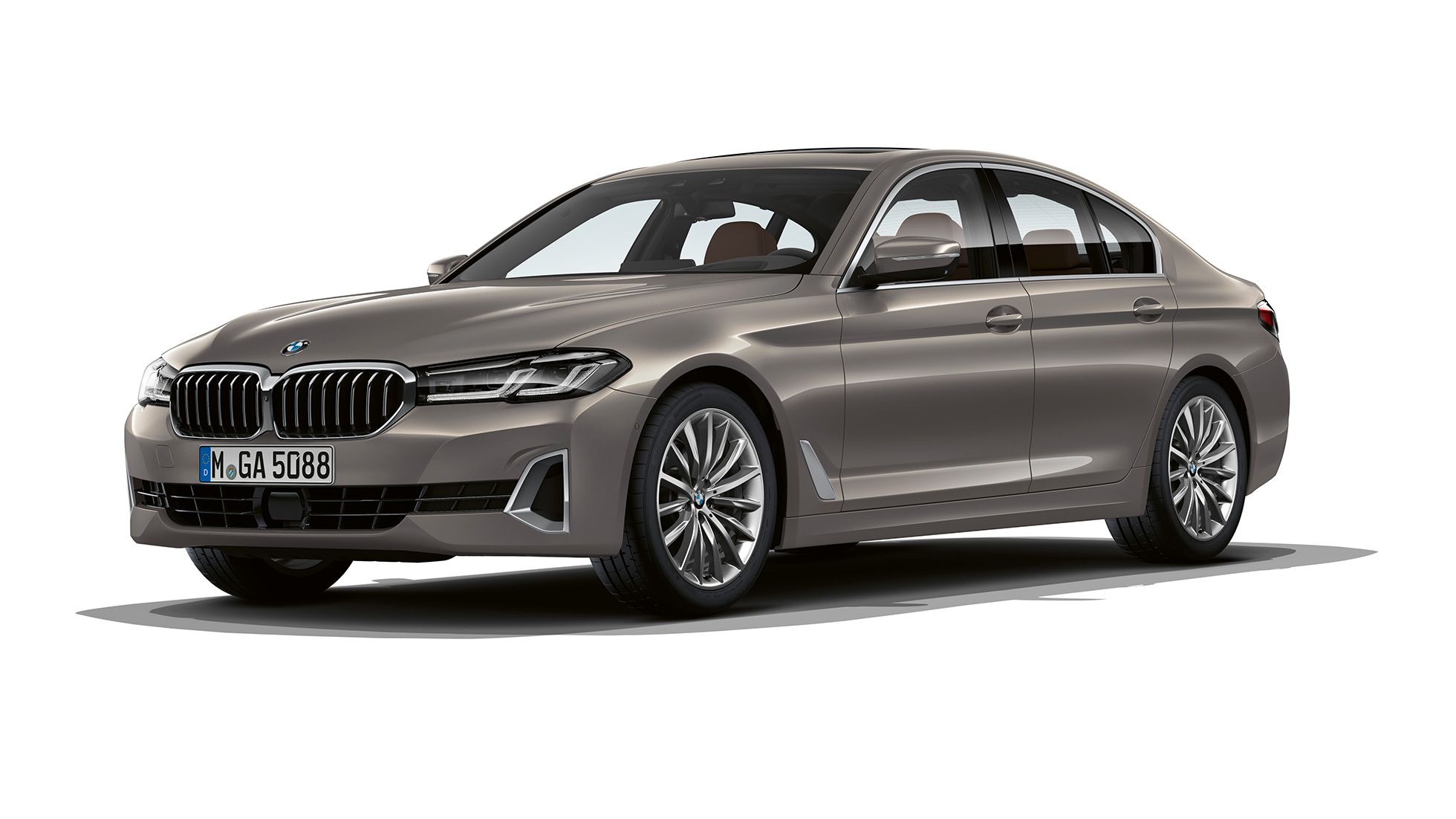 BMW 5シリーズ セダンG30ラグジュアリーライン フロント BMW 5シリーズ セダン520D xDrive G30 2020ラグジュアリーラインin Bernina Grey3Quarter Frontビュー