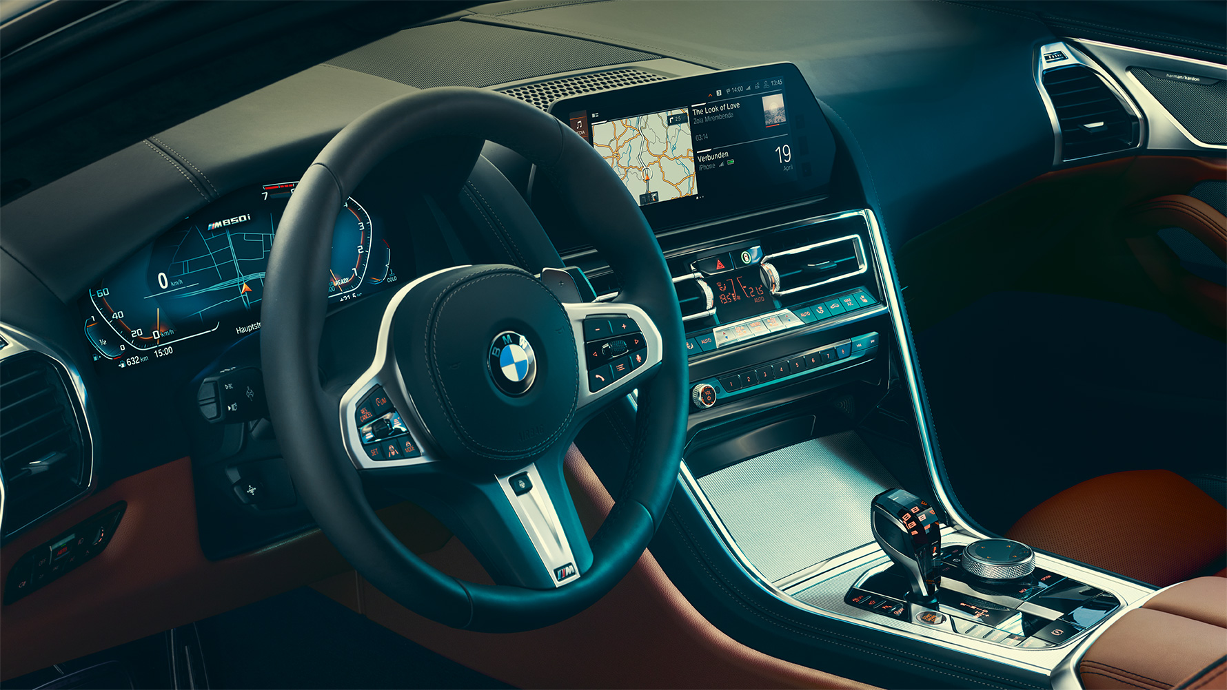 BMW 8シリーズ クーペ、クロースアップショット BMW 8シリーズ クーペのコックピットクロースアップショット