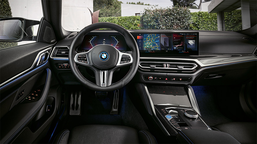 BMW i4 M50 G26 電気自動車 2021 インテリア、コックピット、インスツルメント・パネル、センター・コンソール