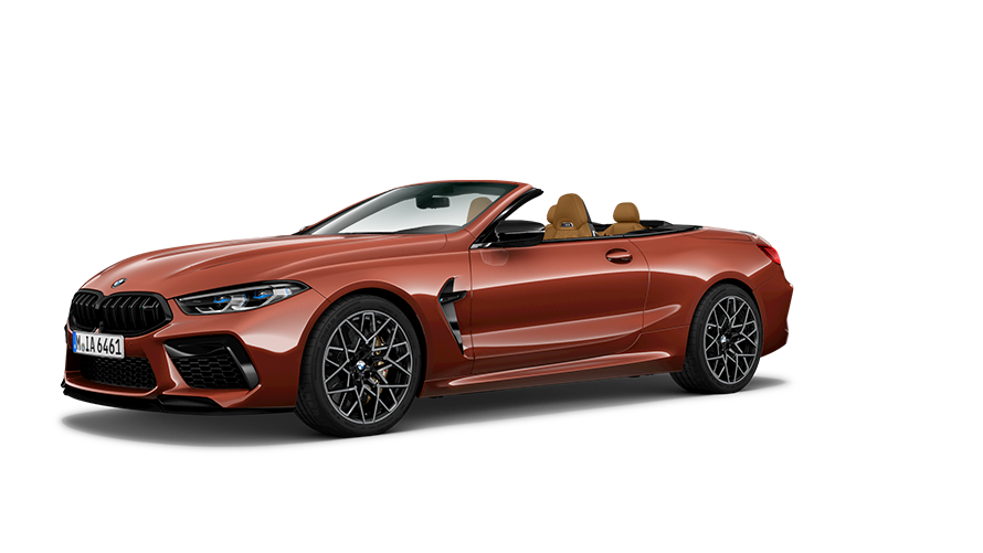 BMW M シリーズ、BMW M8 コンバーチブル F91 斜めからのサイド・ビュー BMW M シリーズ、BMW M8 コンバーチブル F91 斜めからのサイド・ビュー