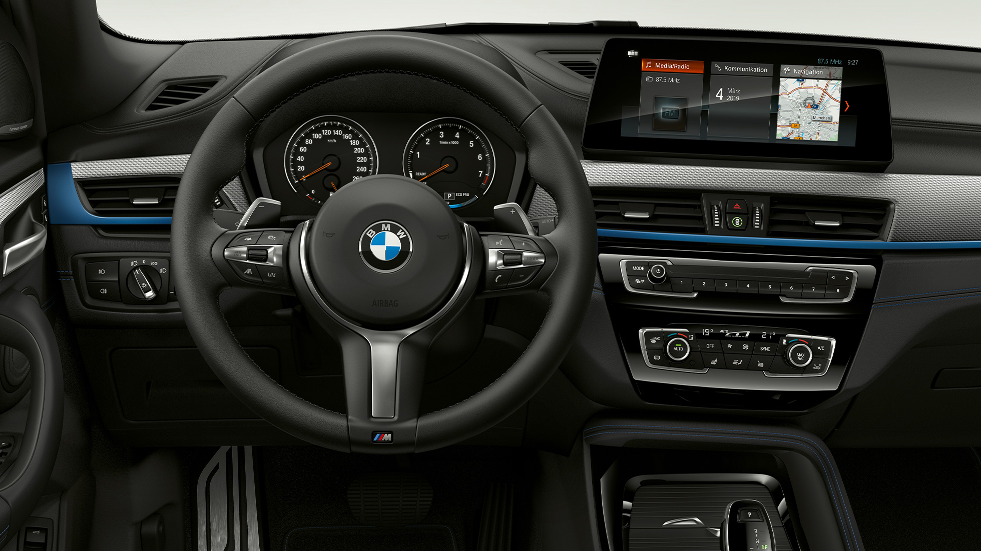 BMW X1、M Sportモデル、インテリア F48 BMW X1、M Sportモデル、インテリア、コックピットに焦点 F48