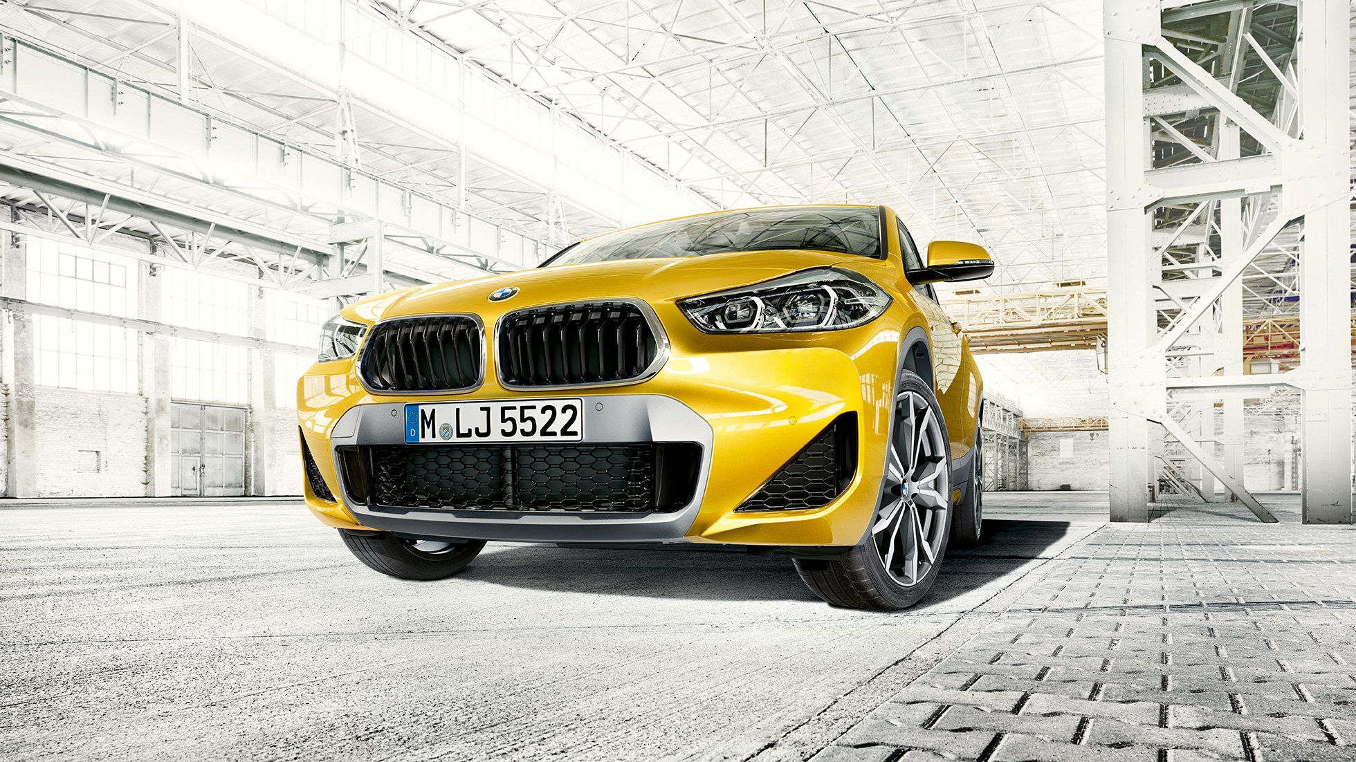 ダブル・キドニー BMW X2 F39 BMW X2 2018 F39 ガルバニック・ゴールド・メタリック フロント・ビュー ダブル・キドニー