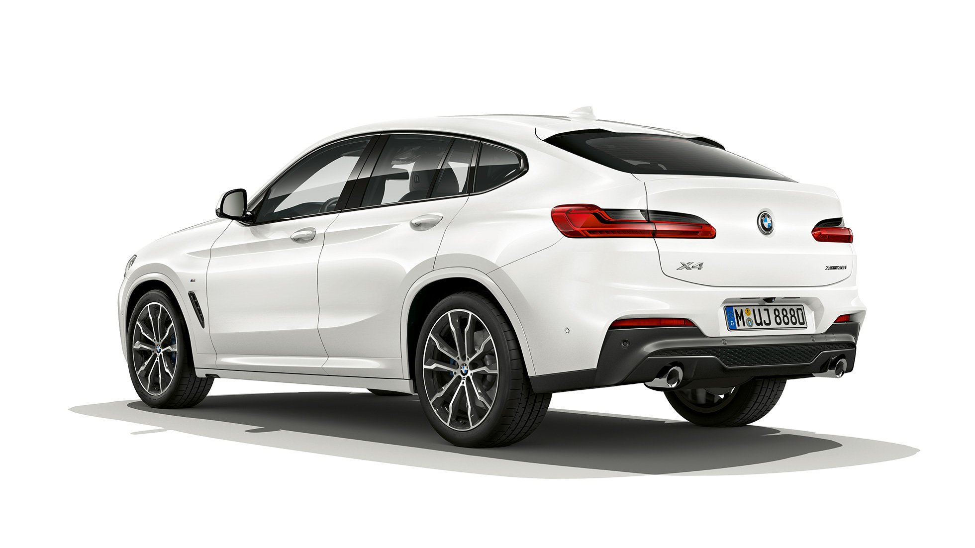 斜めからのリヤ・ビュー BMW X4 M Sportモデル BMW X4 xDrive30i M Sportモデル G02 2018 アルパイン・ホワイト 斜めからのリヤ・ビュー