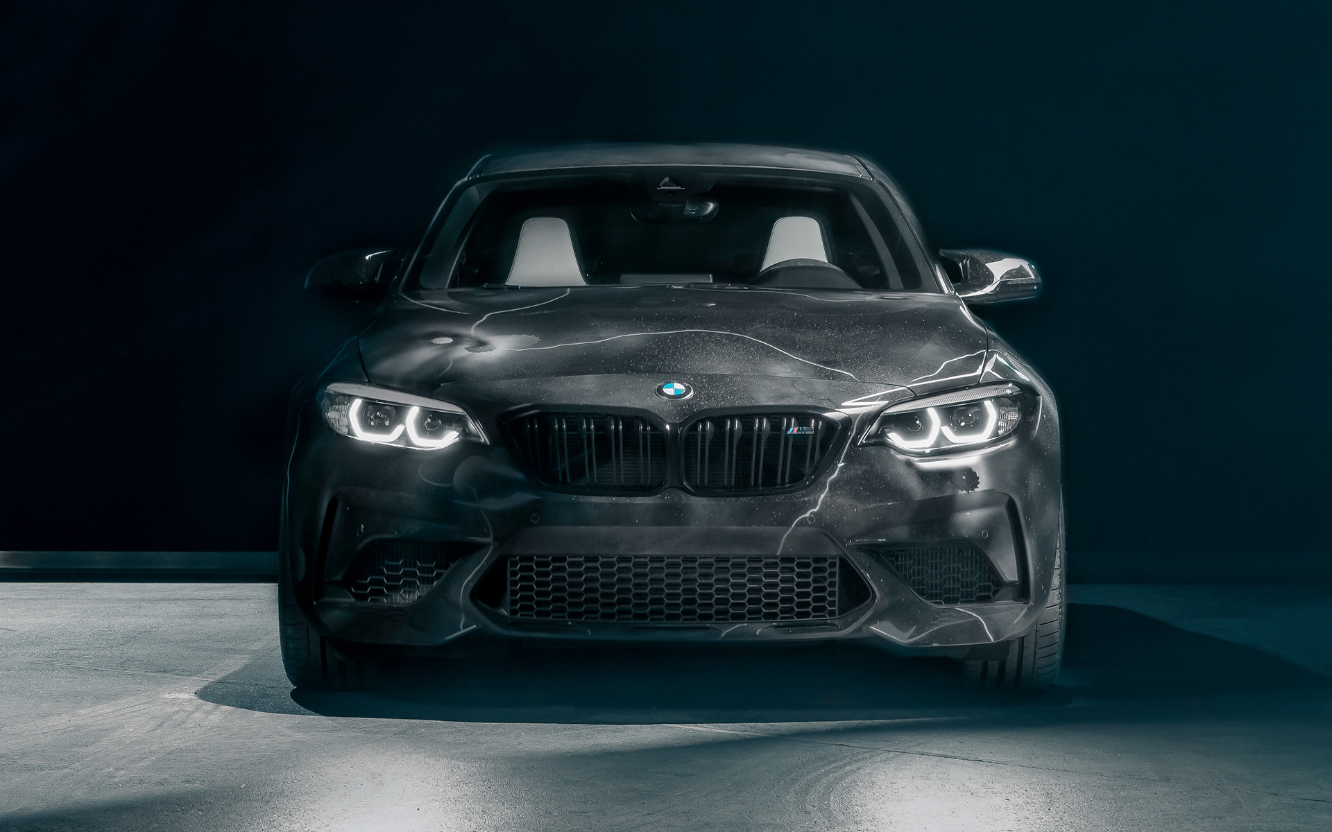Futura 2000のデザインによるBMW M2 Edition F87 2020、フロント・ビュー Futura 2000のデザインによるBMW M2 エディション F87 2020 フロント・ビュー ブラックを背景に
