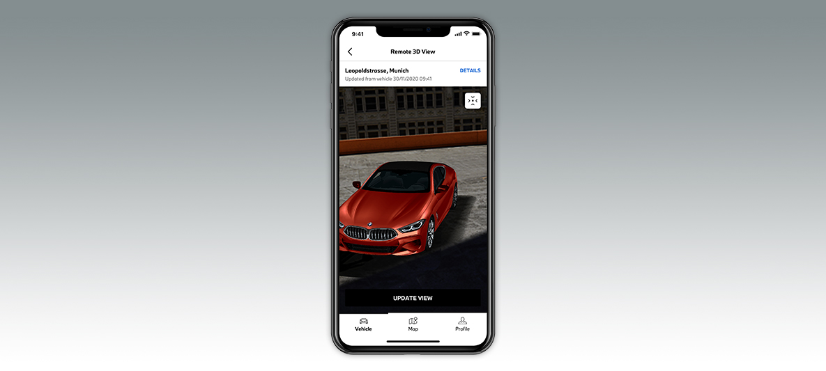 My BMW Appで私の車両を安全に管理 スマートフォンの画面 My BMW Appで私の車両を安全に管理 スマートフォンの画面