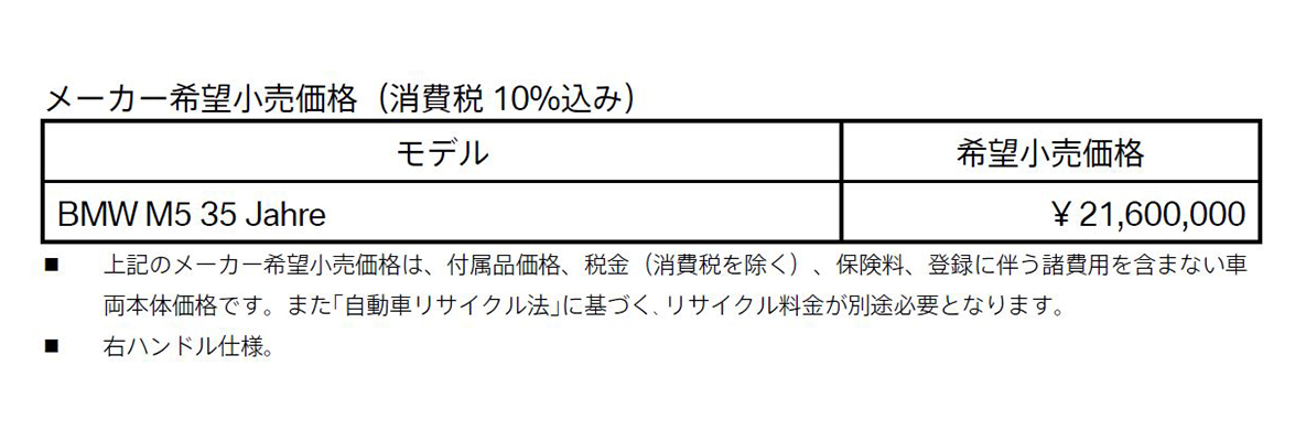 メーカー希望小売価格(消費税10%込み) メーカー希望小売価格(消費税10%込み)