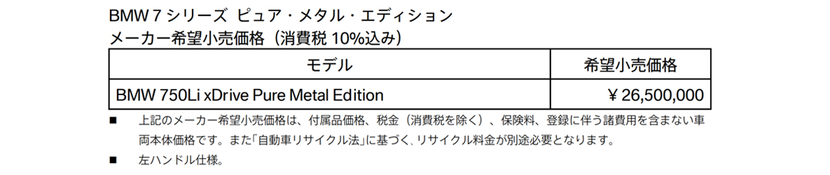 メーカー希望小売価格(消費税 10%込み) メーカー希望小売価格(消費税 10%込み)