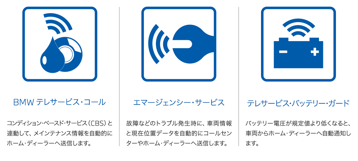 BMW テレサービスの各種サービス BMW テレサービスの各種サービス