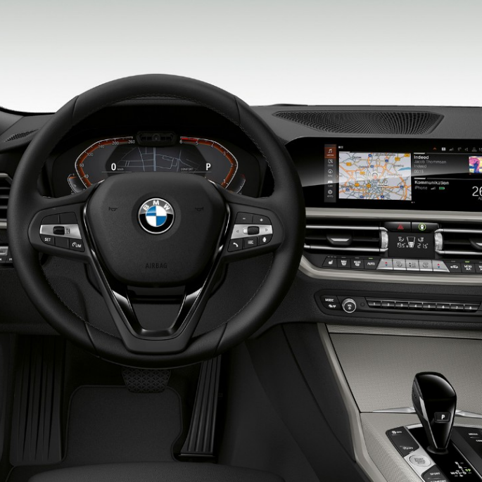 BMW 3シリーズ セダン Advantageのコックピット。 BMW 3シリーズ セダン Advantage、コックピット正面のクローズ・アップ。